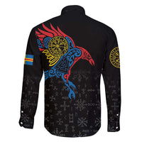 Aland Vikings Culture Family Matching Short Sleeve Bodycon Dress and Hawaiian Shirt Norse Mythology Raven Tattoo