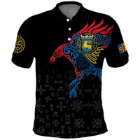 Aland Vikings Culture Polo Shirt Norse Mythology Raven Tattoo