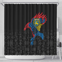 Aland Vikings Culture Shower Curtain Norse Mythology Raven Tattoo