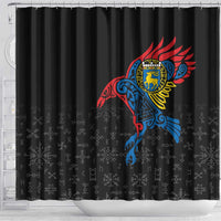 Aland Vikings Culture Shower Curtain Norse Mythology Raven Tattoo