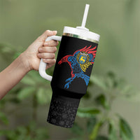 Aland Vikings Culture Tumbler With Handle Norse Mythology Raven Tattoo