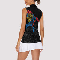 Aland Vikings Culture Women Sleeveless Polo Shirt Norse Mythology Raven Tattoo