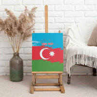 Personalized Azerbaijan Flag Style Canvas Wall Art Azerbaijani Flag Day