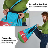 Personalized Azerbaijan Flag Style Grocery Bag Azerbaijani Flag Day