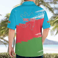 Personalized Azerbaijan Flag Style Hawaiian Shirt Azerbaijani Flag Day
