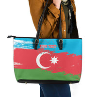 Personalized Azerbaijan Flag Style Leather Tote Bag Azerbaijani Flag Day