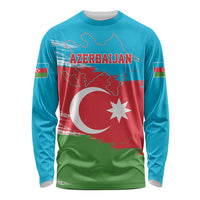 Personalized Azerbaijan Flag Style Long Sleeve Shirt Azerbaijani Flag Day