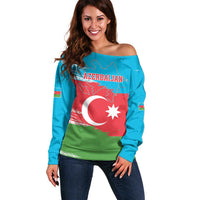 Personalized Azerbaijan Flag Style Off Shoulder Sweater Azerbaijani Flag Day