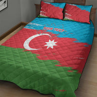 Personalized Azerbaijan Flag Style Quilt Bed Set Azerbaijani Flag Day