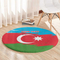 Personalized Azerbaijan Flag Style Round Carpet Azerbaijani Flag Day