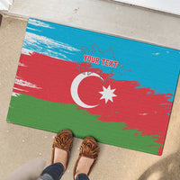 Personalized Azerbaijan Flag Style Rubber Doormat Azerbaijani Flag Day