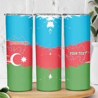 Personalized Azerbaijan Flag Style Skinny Tumbler Azerbaijani Flag Day