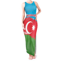 Personalized Azerbaijan Flag Style Tank Maxi Dress Azerbaijani Flag Day