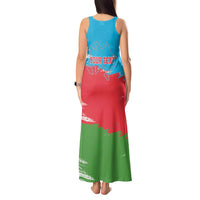 Personalized Azerbaijan Flag Style Tank Maxi Dress Azerbaijani Flag Day