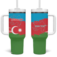 Personalized Azerbaijan Flag Style Tumbler With Handle Azerbaijani Flag Day