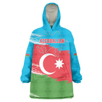 Personalized Azerbaijan Flag Style Wearable Blanket Hoodie Azerbaijani Flag Day