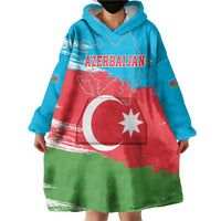 Personalized Azerbaijan Flag Style Wearable Blanket Hoodie Azerbaijani Flag Day