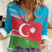 Personalized Azerbaijan Flag Style Women Casual Shirt Azerbaijani Flag Day