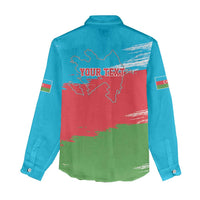 Personalized Azerbaijan Flag Style Women Casual Shirt Azerbaijani Flag Day