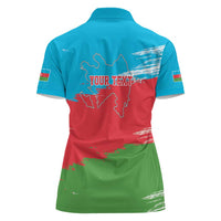 Personalized Azerbaijan Flag Style Women Polo Shirt Azerbaijani Flag Day