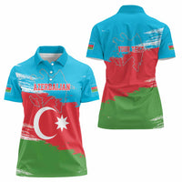 Personalized Azerbaijan Flag Style Women Polo Shirt Azerbaijani Flag Day