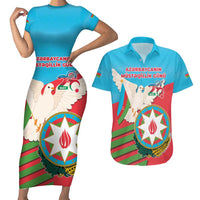 Azerbaijan Independence Day Couples Matching Short Sleeve Bodycon Dress and Hawaiian Shirt Mustəqillik Gunu