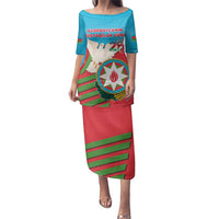 Azerbaijan Independence Day Family Matching Puletasi and Hawaiian Shirt Mustəqillik Gunu