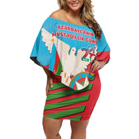 Azerbaijan Independence Day Off Shoulder Short Dress Mustəqillik Gunu