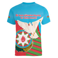 Azerbaijan Independence Day Women V-Neck T-Shirt Mustəqillik Gunu