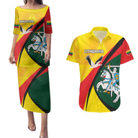 Lithuania Coat of Arms Couples Matching Puletasi and Hawaiian Shirt Vytis and Gandras