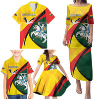 Lithuania Coat of Arms Family Matching Puletasi and Hawaiian Shirt Vytis and Gandras