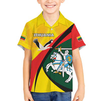 Lithuania Coat of Arms Family Matching Puletasi and Hawaiian Shirt Vytis and Gandras