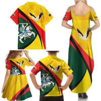Lithuania Coat of Arms Family Matching Summer Maxi Dress and Hawaiian Shirt Vytis and Gandras