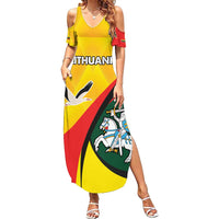 Lithuania Coat of Arms Family Matching Summer Maxi Dress and Hawaiian Shirt Vytis and Gandras