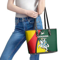 Lithuania Coat of Arms Leather Tote Bag Vytis and Gandras