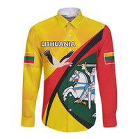 Lithuania Coat of Arms Long Sleeve Button Shirt Vytis and Gandras
