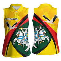Lithuania Coat of Arms Women Sleeveless Polo Shirt Vytis and Gandras LT17 - Wonder Print Shop