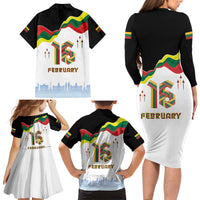 Lithuania Independence Day Family Matching Long Sleeve Bodycon Dress and Hawaiian Shirt 16th February