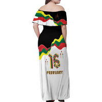 Lithuania Independence Day Family Matching Off Shoulder Maxi Dress and Hawaiian Shirt 16th February