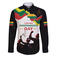 Lithuania Independence Day Family Matching Off Shoulder Short Dress and Hawaiian Shirt 16th February