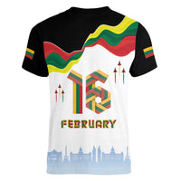 Lithuania Independence Day Women V-Neck T-Shirt 16th February LT17 - Wonder Print Shop