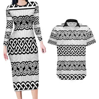Ireland Celtic Pattern Couples Matching Long Sleeve Bodycon Dress and Hawaiian Shirt Celtic Knot