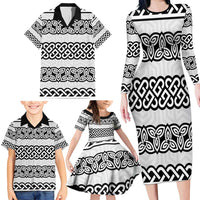 Ireland Celtic Pattern Family Matching Long Sleeve Bodycon Dress and Hawaiian Shirt Celtic Knot