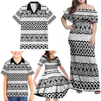 Ireland Celtic Pattern Family Matching Off Shoulder Maxi Dress and Hawaiian Shirt Celtic Knot