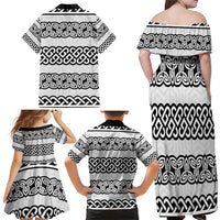 Ireland Celtic Pattern Family Matching Off Shoulder Maxi Dress and Hawaiian Shirt Celtic Knot