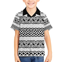 Ireland Celtic Pattern Family Matching Off Shoulder Maxi Dress and Hawaiian Shirt Celtic Knot