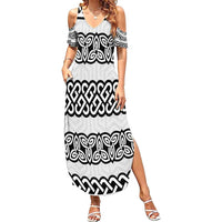 Ireland Celtic Pattern Family Matching Summer Maxi Dress and Hawaiian Shirt Celtic Knot