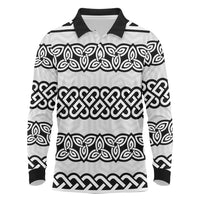 Ireland Celtic Pattern Long Sleeve Polo Shirt Celtic Knot
