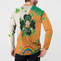 Ireland Irish Leprechaun with Shamrock Button Sweatshirt Ireland 17th March Saint Patrick's Day