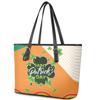 Ireland Irish Leprechaun with Shamrock Leather Tote Bag Ireland 17th March Saint Patrick's Day